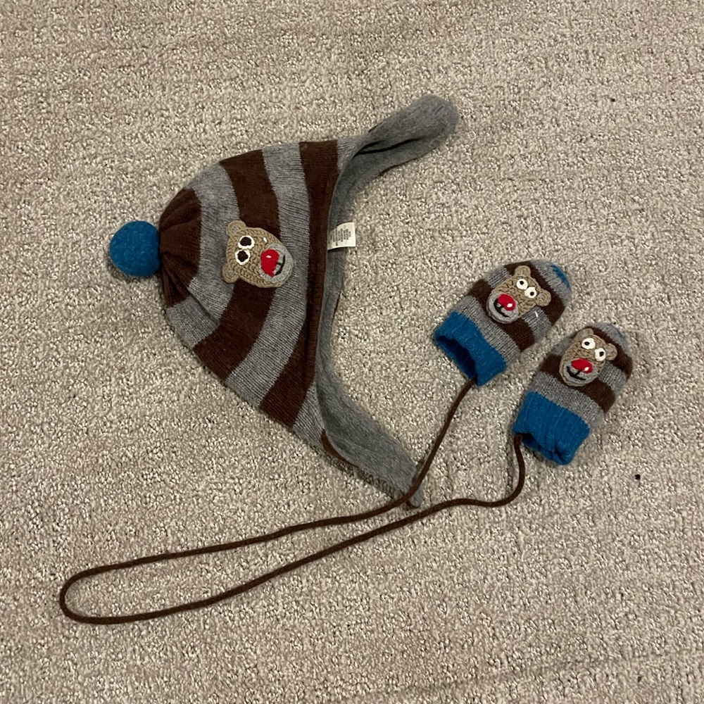 Baby Boden Hat and Mittens Set 0-6 months